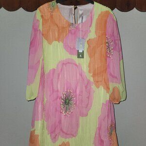 Silvery Floral Dress by Trina Turk XL